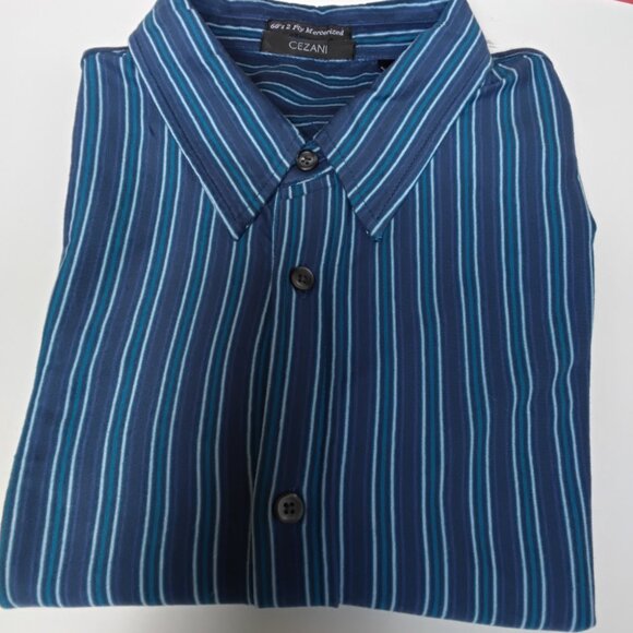 Cezani Men's Long-Sleeved Pin Striped Causal / Dress Shirt XL - Picture 6 of 7